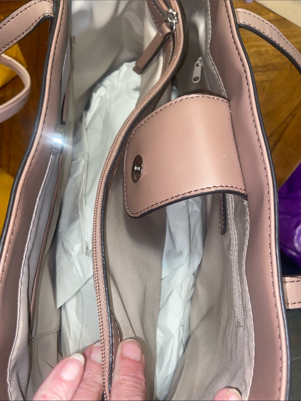 Nine West Floral Tote in Mauve and Pink - Picture 8 of 10